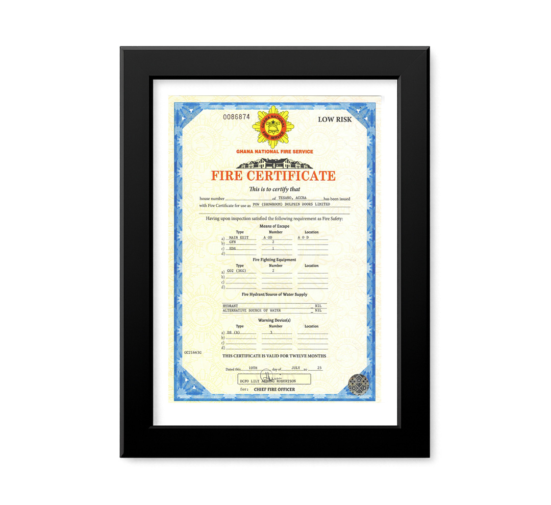FIRE CERTIFICATE