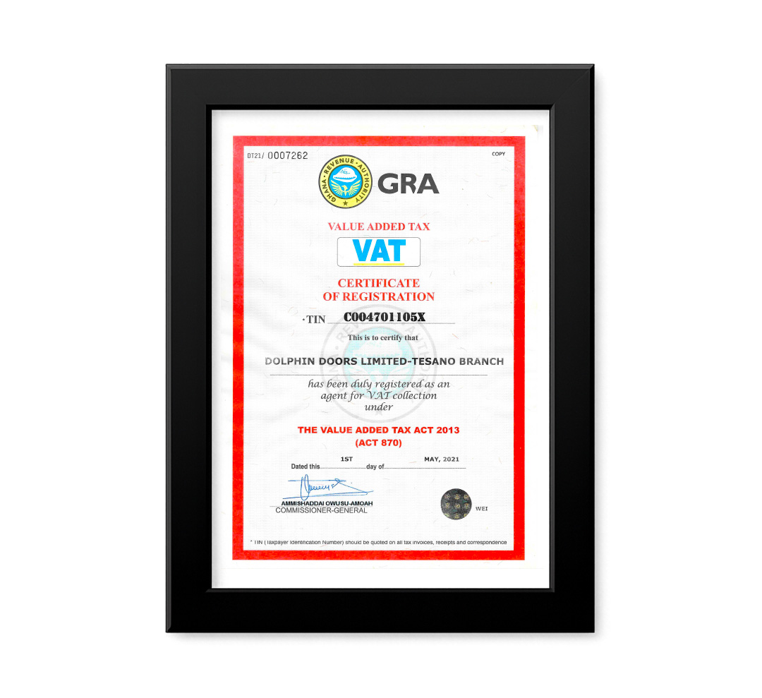 VAT CERTIFICATE